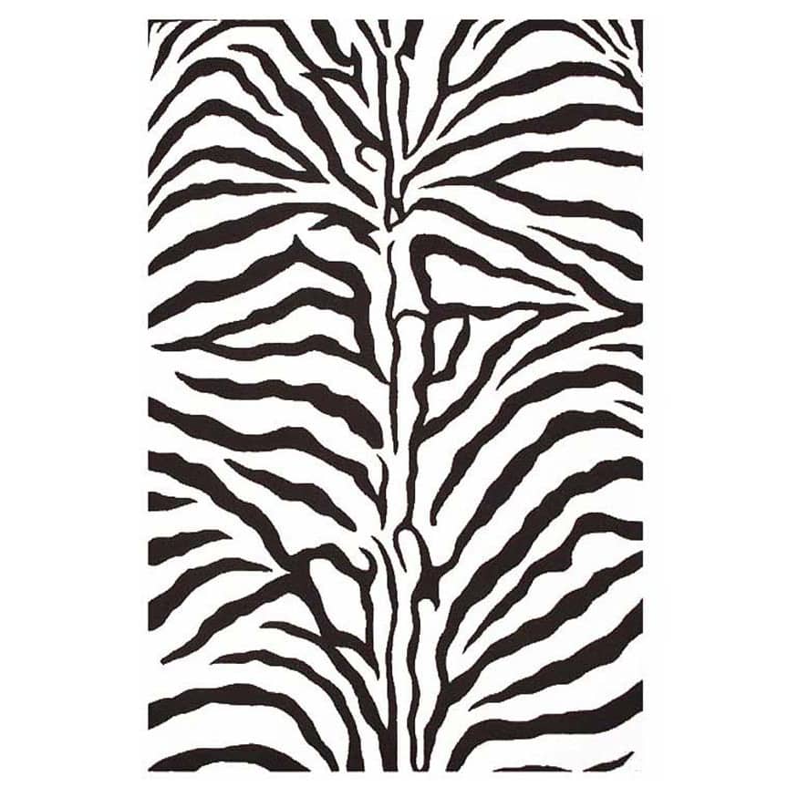 Contemporary Hand-Tufted Zebra-Stripe Wool Rug - 5' x 8'