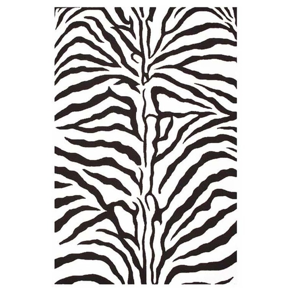 Shop Hand-tufted Zebra Stripe Wool Rug - 8' x 10'6 - Free Shipping ...