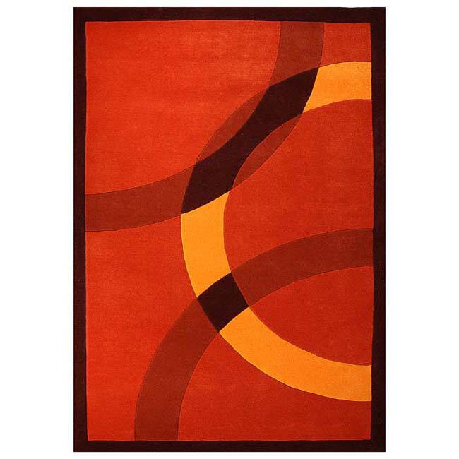 Hand-tufted Mystical Orange Wool Rug - 8' x 10'6