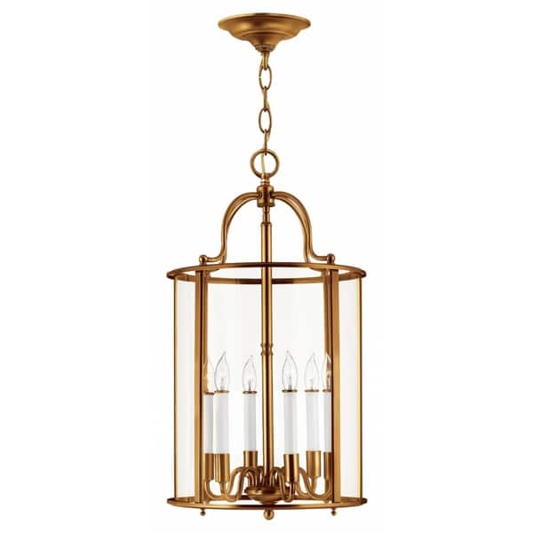 slide 1 of 1, Hinkley Gentry 6-Light Chandelier in Heirloom Brass