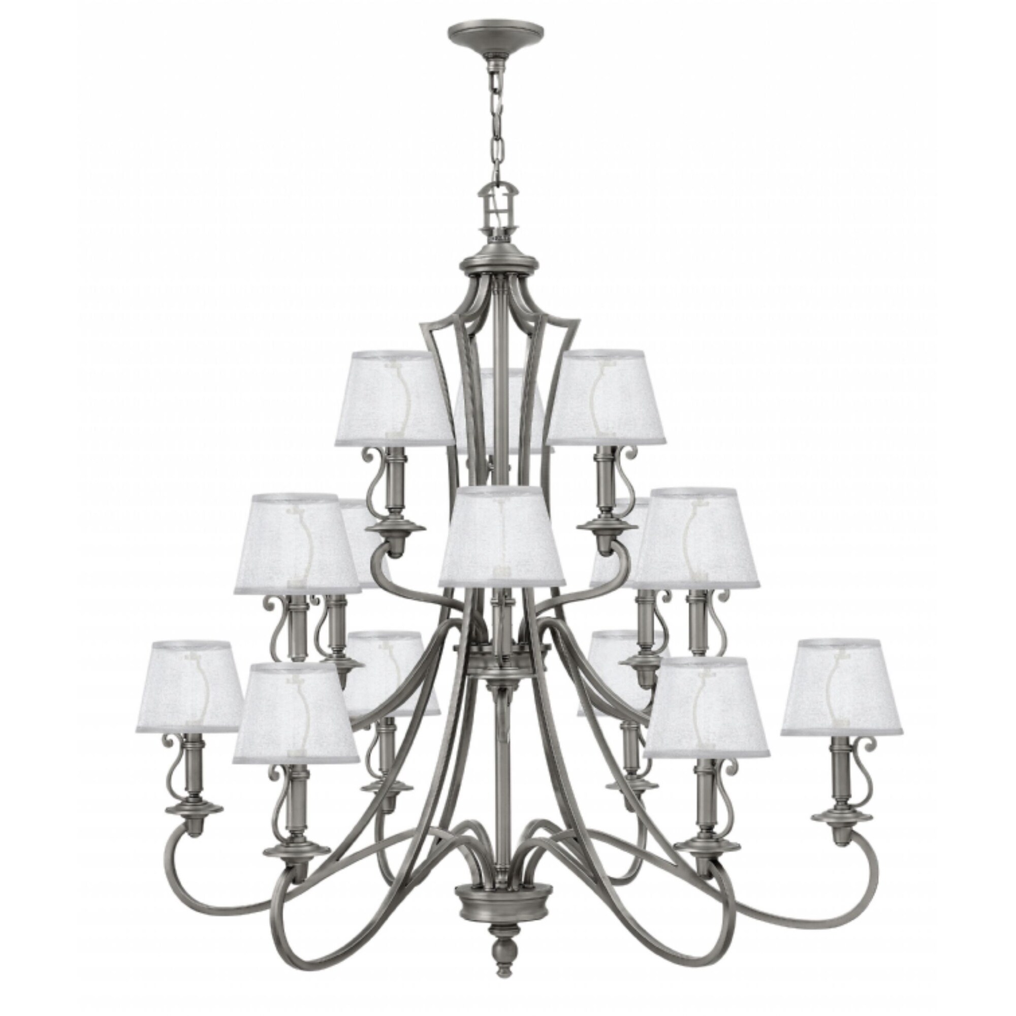 Hinkley Plymouth 15-Light Chandelier in Polished Antique Nickel - Chandeliers For Bedrooms by Overstock.com