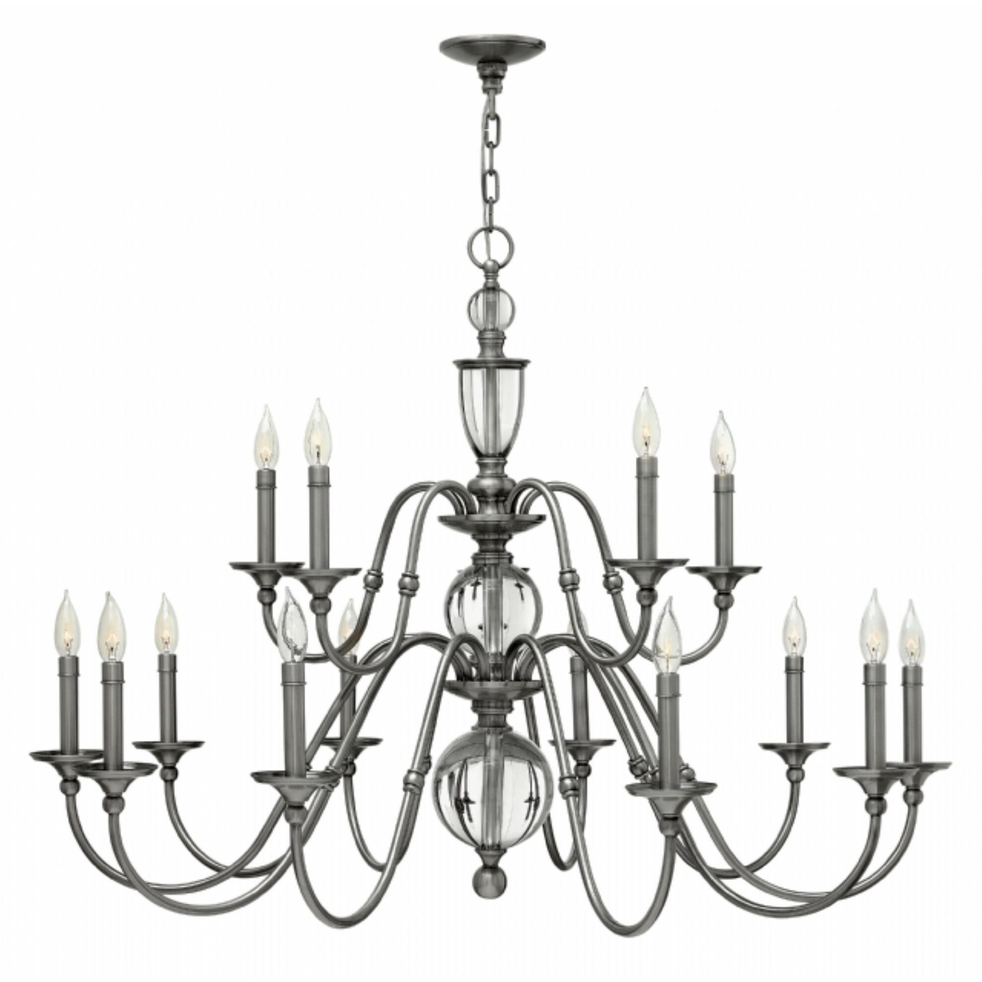 Hinkley Eleanor 15-Light Chandelier in Polished Antique Nickel - Chandeliers For Bedrooms by Overstock.com