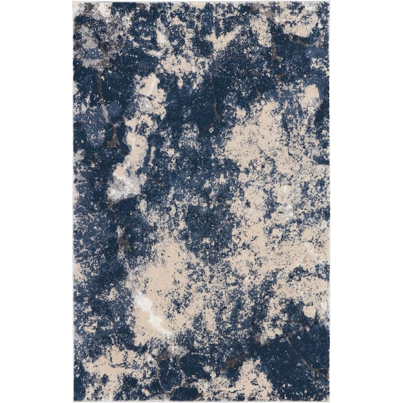 Nourison Accent Decor/Xmas Accent Rug - 3' 11" x 5' 11" - Beige/Blue - Rectangle