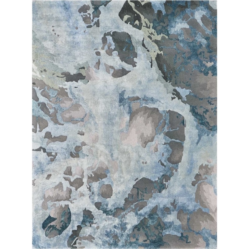 Nourison Hand-tufted Prismatic Abstract Contemporary Blue Grey Area Rug