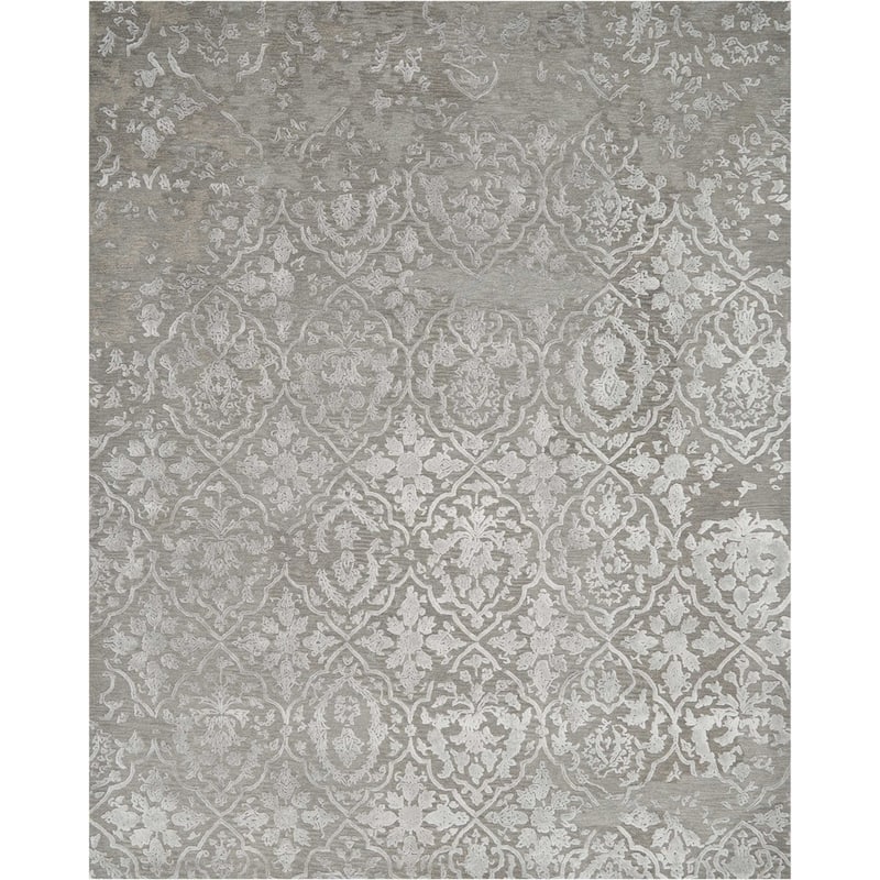 Nourison Opaline Damask Area Rug - 3'9" x 5'9" - Charcoal/Silver - Rectangle