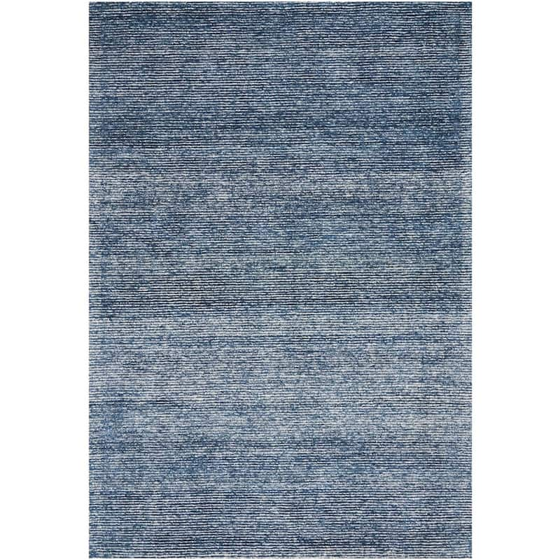 Nourison Weston Textured Contemporary Solid Ombre Area Rug - 3'9" x 5'9" - Agean Blue