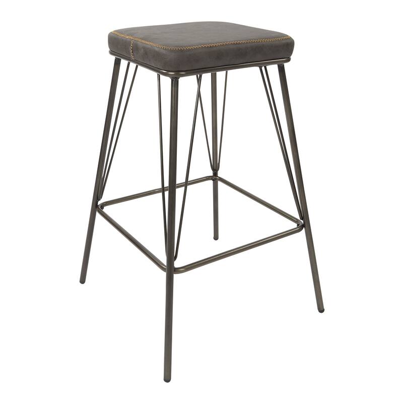 Mayson 26" Counter Stool with Industrial Steel Finish - 2 Pack - Charcoal