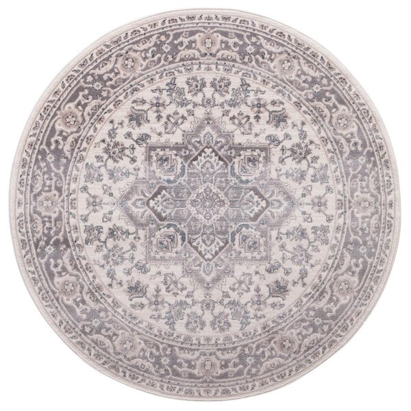 Concord Global Lara Hailey Ivory Grey Round Rug - 7'10" x 7'10" Round