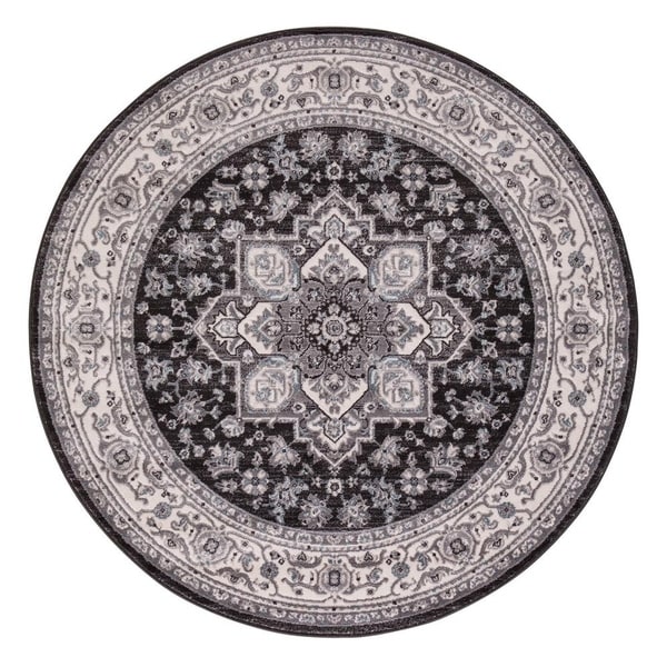 Concord Global Lara Hailey Charcoal Round Rug - 7'10" x 7'10" Round