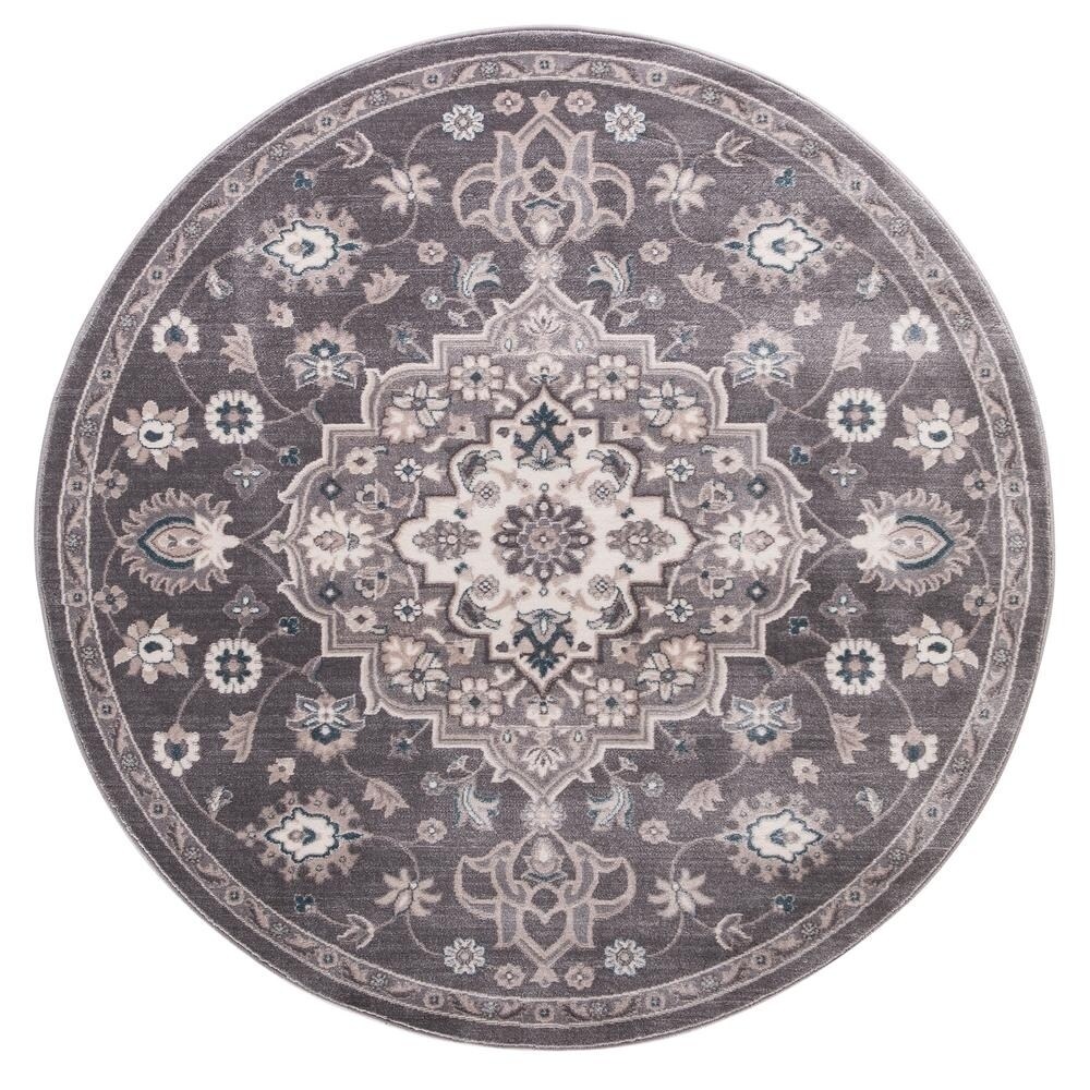 Concord Global Lara Cara Grey Round Rug 7 10 X Concord Global Lara Cara Grey Round Rug