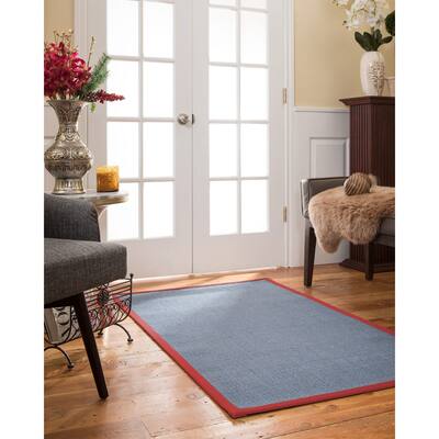 NaturalAreaRugs Cortona Custom Sisal 4' x 12' Red Border - 4' x 12'