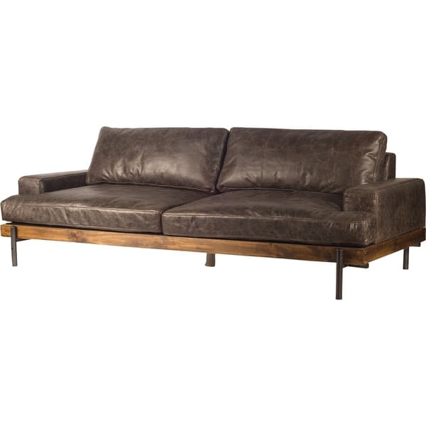 Shop Mercana Colburne Ii Antique Brown Leather Sofa Free