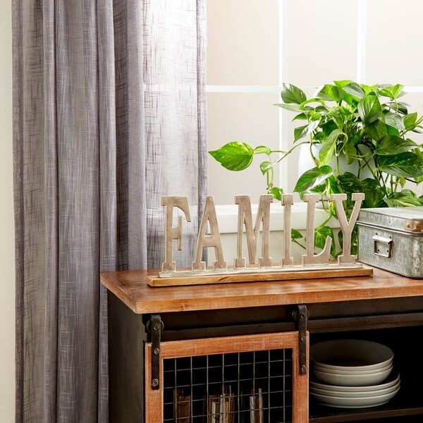 Copper Grove Kitty Metal Wood Family Decor 22-inch x 8-inch