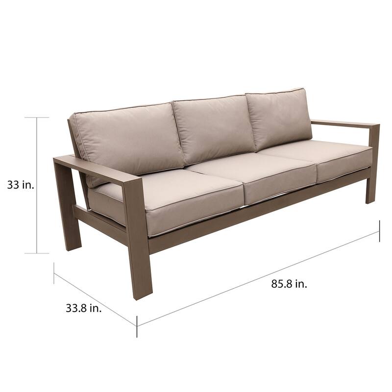 Katalla Luxury Aluminum Outdoor Sofa with Cushion by Havenside Home