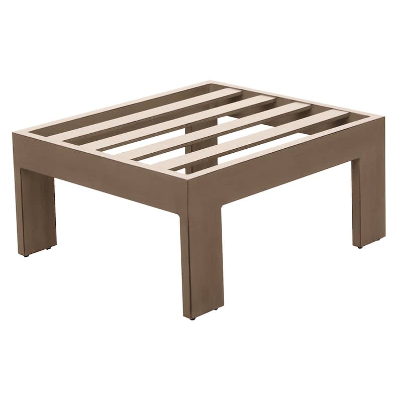 Katalla Outdoor Ottoman with Cushion by Havenside Home - (w) 25.98 in. x (h) 11.81 in. x (d) 25.98 in.