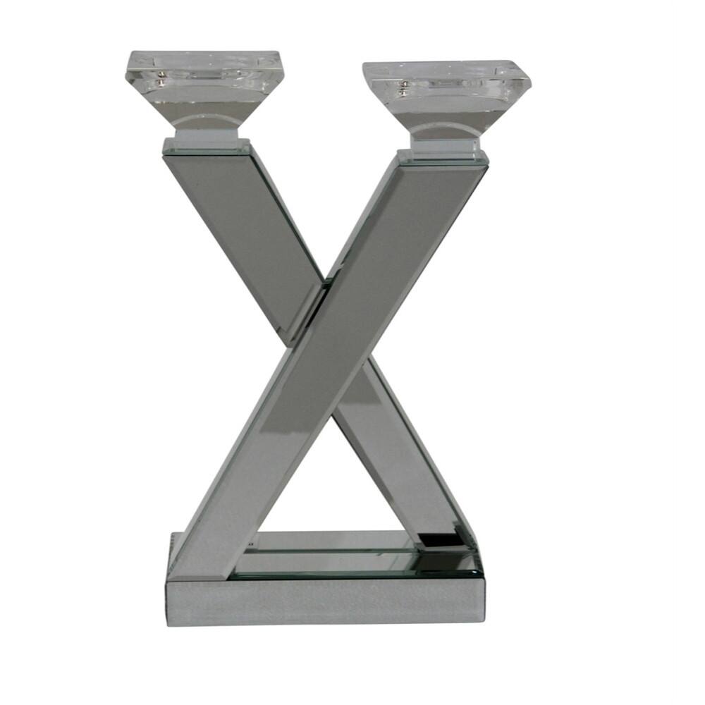 Dazzling Silver Mirrored 2 In 1 Candle Holder