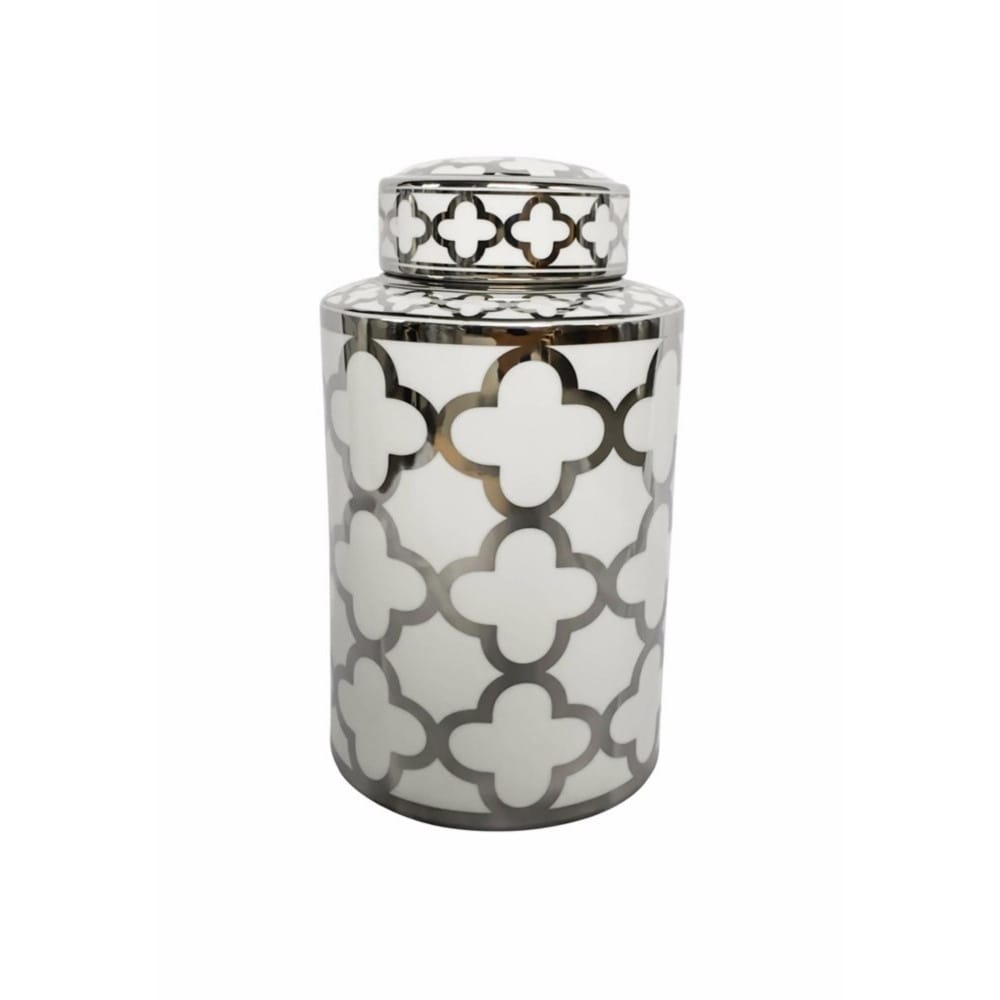 Shop Elegant Decorative Ceramic Covered Jar With Lid White