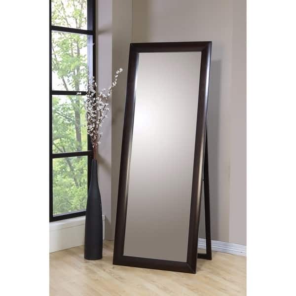 Shop Splendid Standing Floor Mirror With Wooden Frame Brown Oak