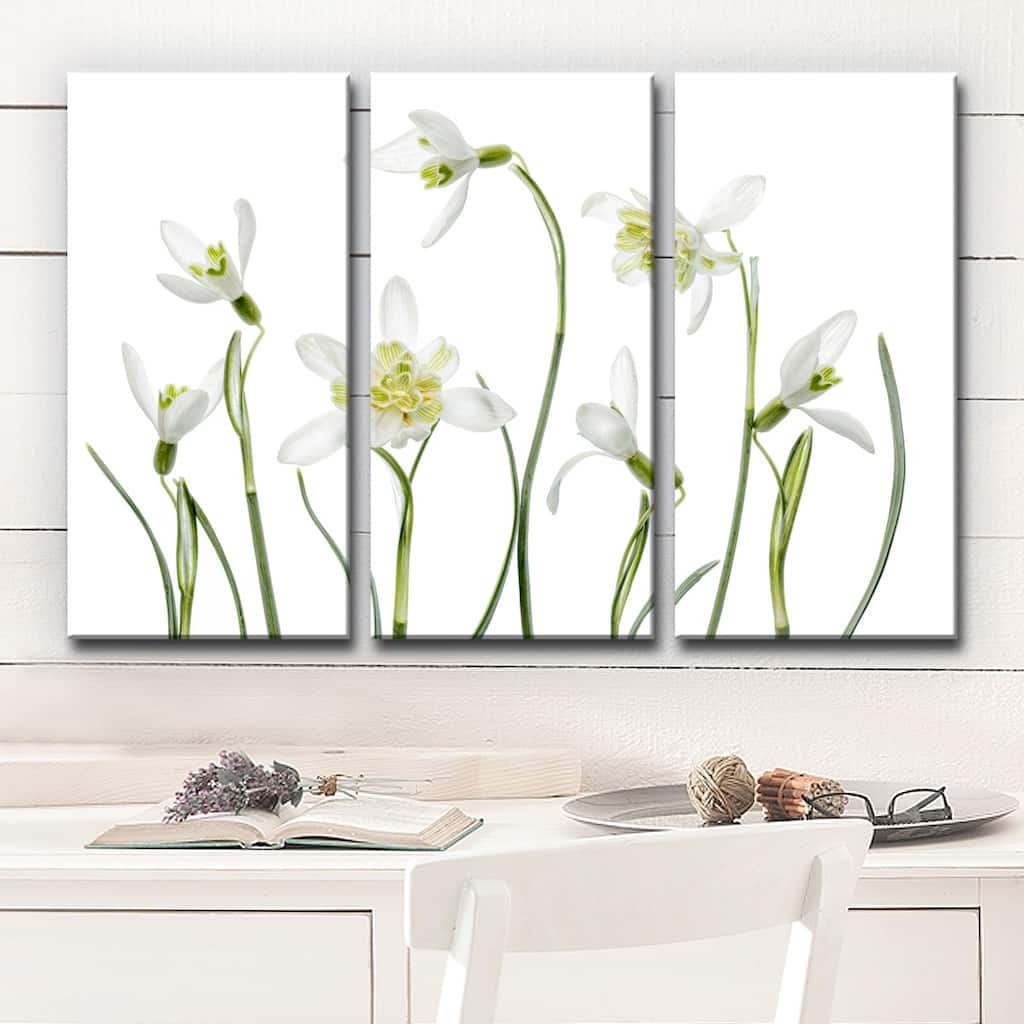 Ready2HangArt 'Spring Snowdrops' 3-Pc Canvas Wall Décor Set