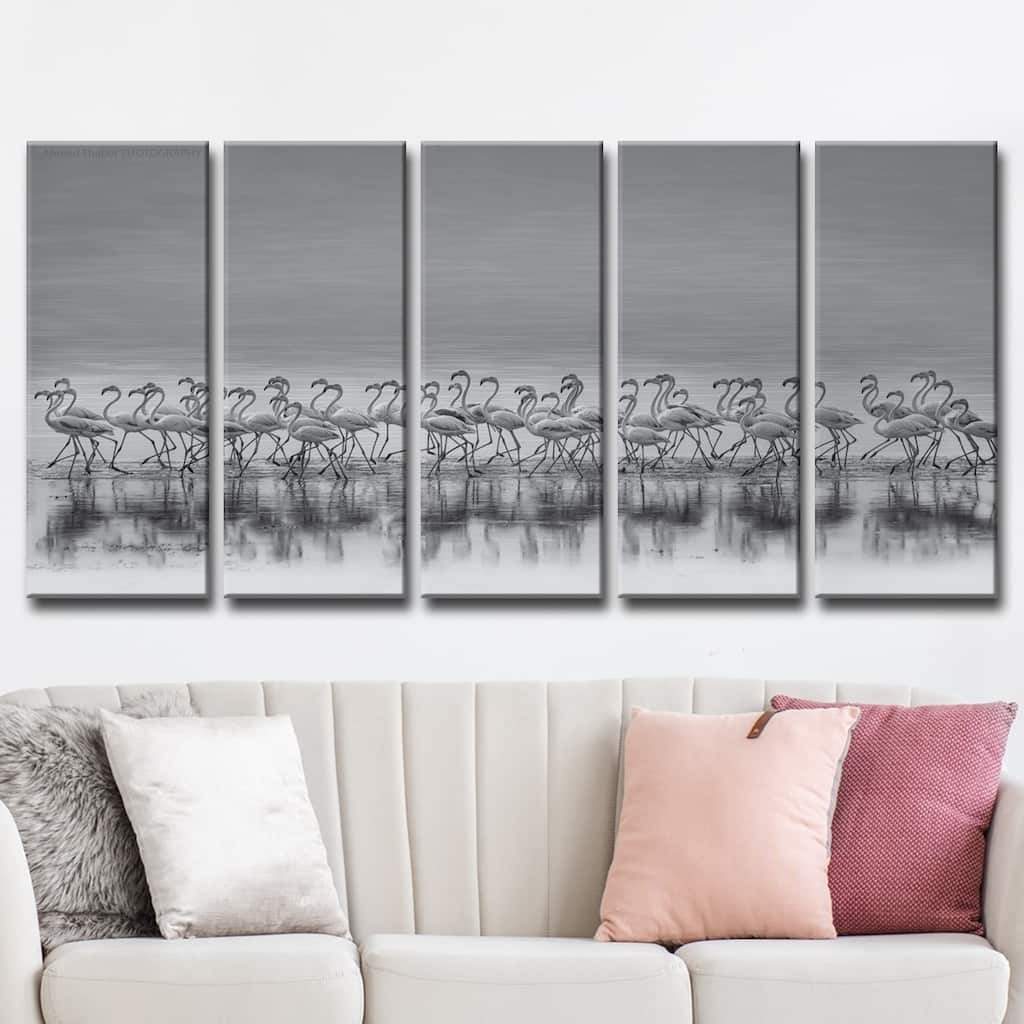 'Comrades' 5-Pc Flamingo Canvas Wall Décor Set