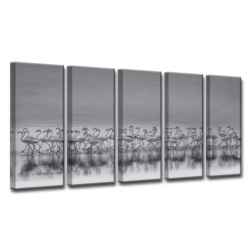 'Comrades' 5-Pc Flamingo Canvas Wall Décor Set