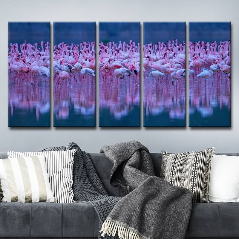 Ready2HangArt 'Flamingos' 5-Pc Canvas Wall Décor Set