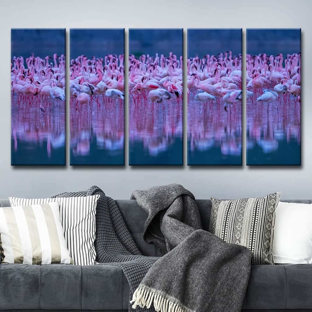 Ready2HangArt 'Flamingos' 5-Pc Canvas Wall Décor Set
