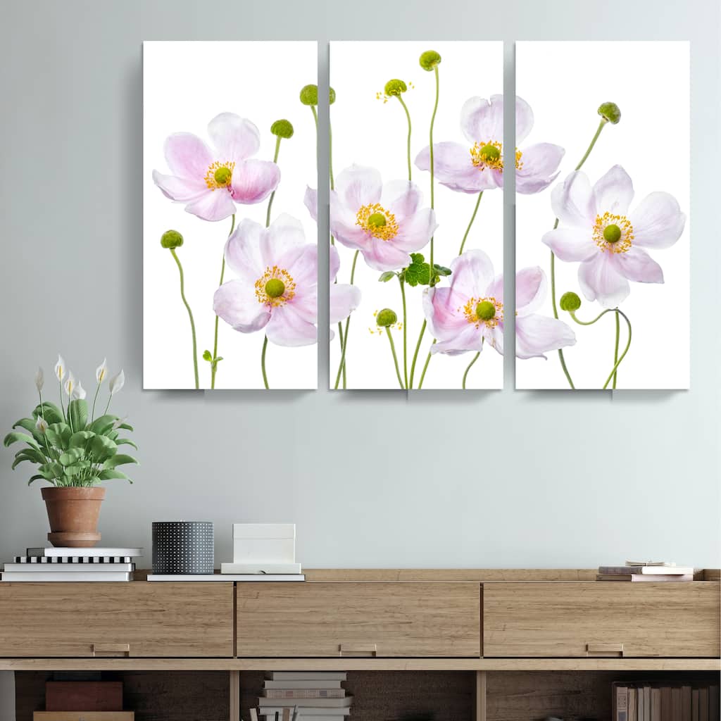 Ready2HangArt 'Japanese Anemones' 3-Pc Canvas Wall Décor Set