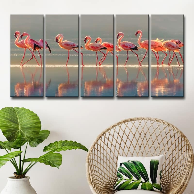 Ready2HangArt 'Flamingo' 5-Pc Canvas Wall Décor Set