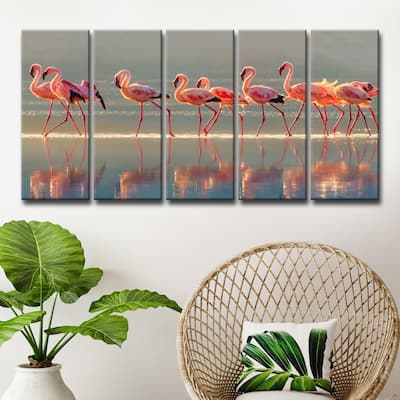 Ready2HangArt 'Flamingo' 5-Pc Canvas Wall Décor Set