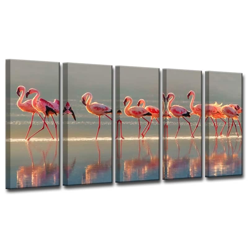 Ready2HangArt 'Flamingo' 5-Pc Canvas Wall Décor Set