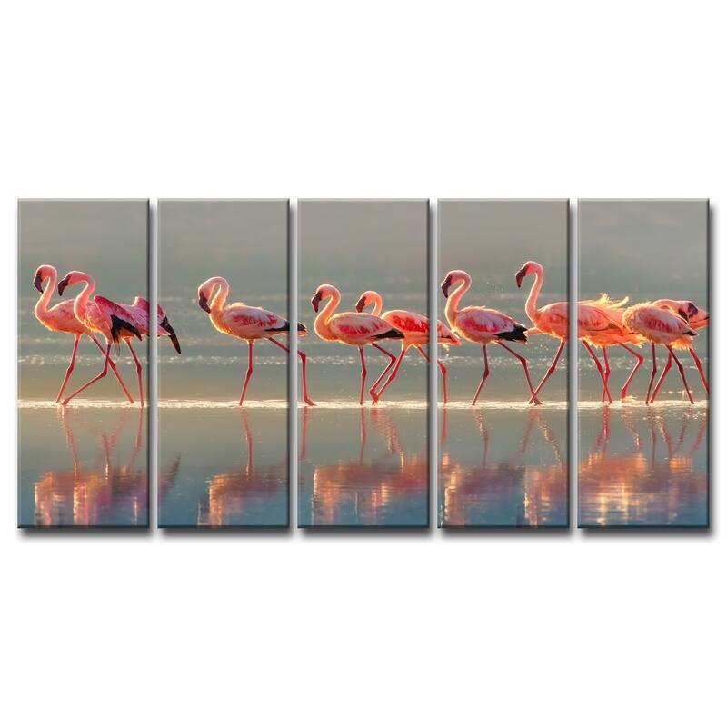 Ready2HangArt 'Flamingo' 5-Pc Canvas Wall Décor Set