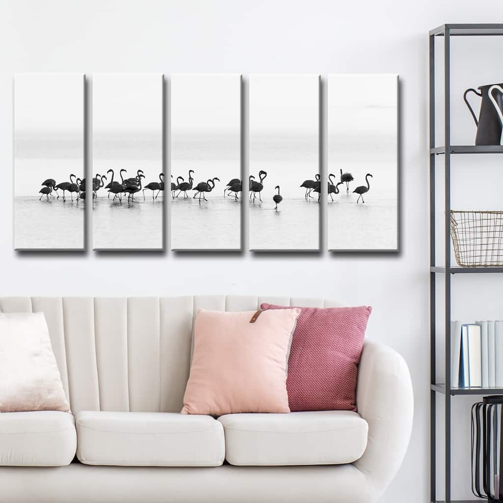 Ready2HangArt 'Flamingos' 5-Pc Canvas Wall Décor Set