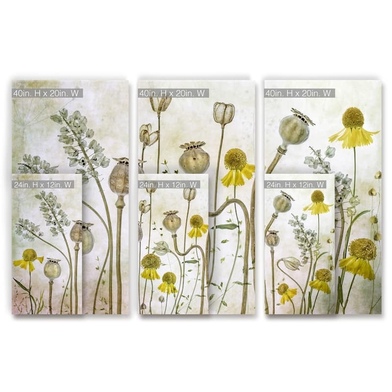 Ready2HangArt 'Poppies and Helenium' 3-Pc Canvas Wall Décor Set
