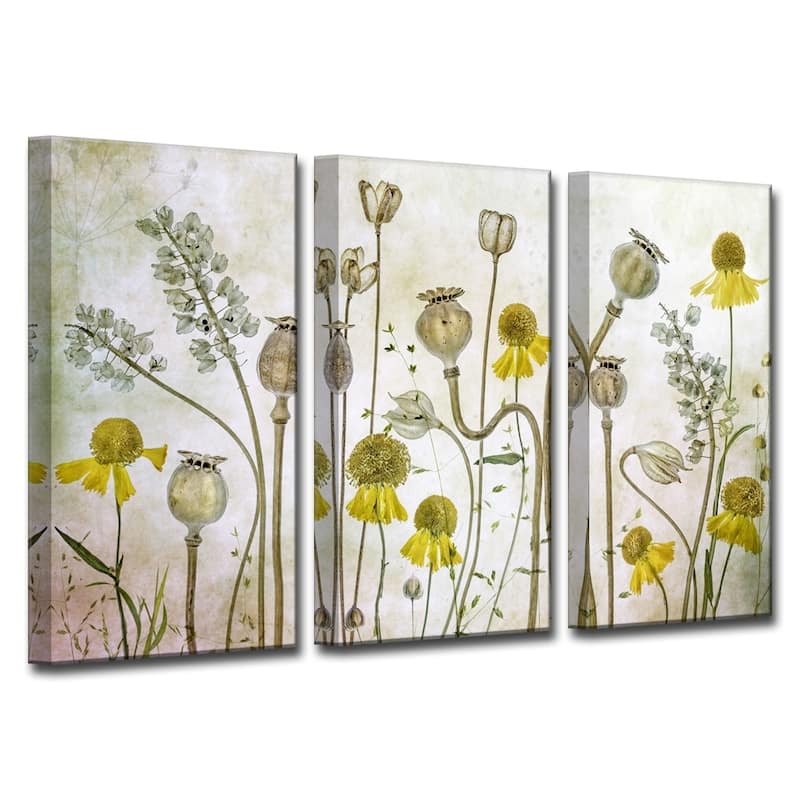 Ready2HangArt 'Poppies and Helenium' 3-Pc Canvas Wall Décor Set