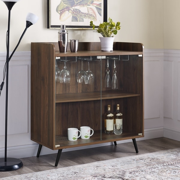 Shop Carson Carrington Nyby 36-inch Glass Door Bar Cabinet ...