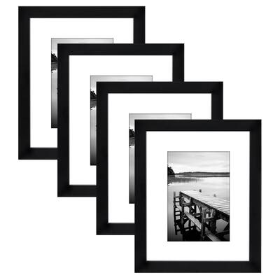Americanflat 8x10 Picture Frame with Mat for 5x7, Black, 4 Pack
