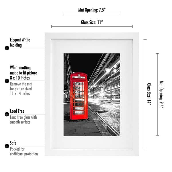 Shop Americanflat 2 Pack 11x14 White Picture Frames Made To