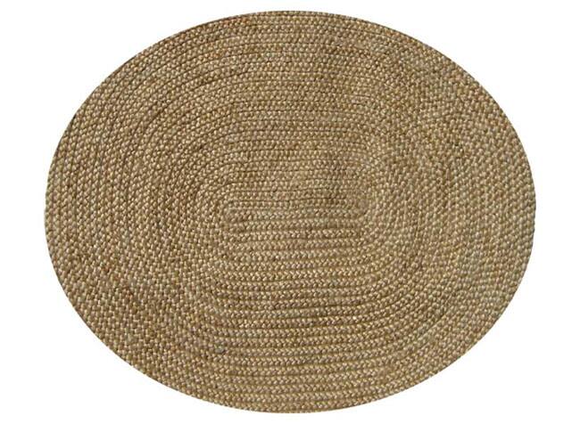 Hand Braided Natural Jute Oval Rug - 4' x 6'