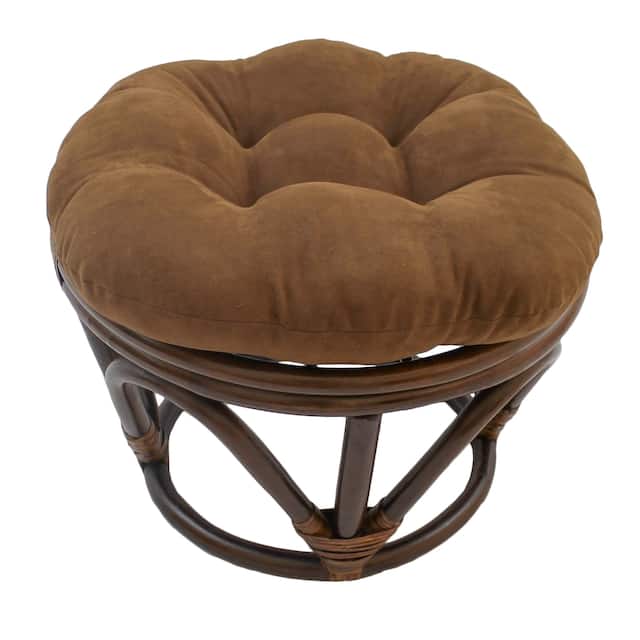 Blazing Needles 18-in. Microsuede Footstool Cushion (Cushion Only) - Chocolate