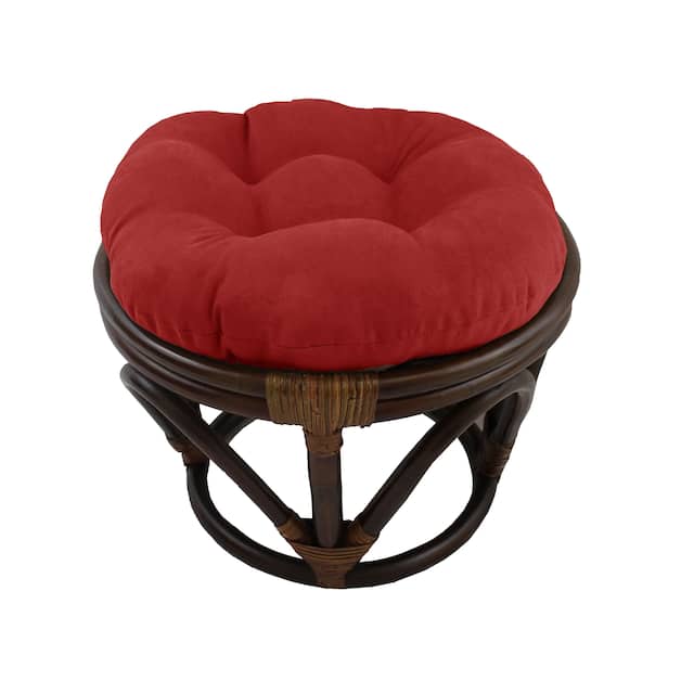 Blazing Needles 18-in. Microsuede Footstool Cushion (Cushion Only) - Cardinal Red