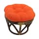 Blazing Needles 18-in. Microsuede Footstool Cushion (Cushion Only) - Tangerine Dream