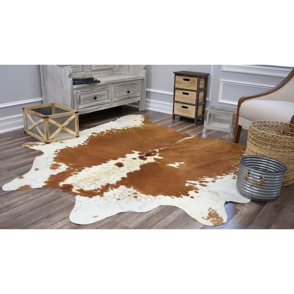 Shop Nash Cowhide Rug Brown White 6 X8 Overstock 21674592