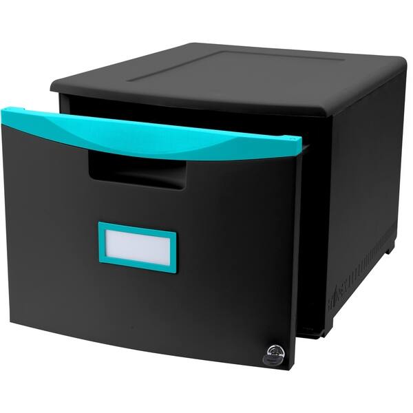 Shop Storex One Drawer Mini File Cabinet With Lock And Casters