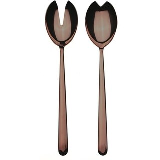Stainless Steel w/PVD Titanium Coating Linea Bronzo Salad Servers (Fork and Spoon)