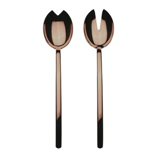 Stainless Steel w/PVD Titanium Coating Due Bronzo Salad Servers (Fork and Spoon)