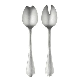 Stainless Steel Dolce Vita Pewter Salad Servers (Fork and Spoon)