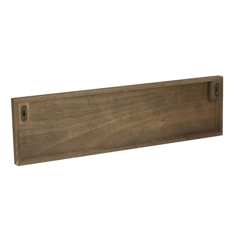 Wood Shelf with Metal Ledge - Set of 2
