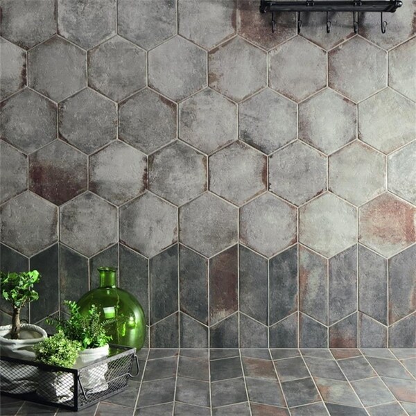 Shop SomerTile 11x12.625-inch Anticato Grigio Hex ...