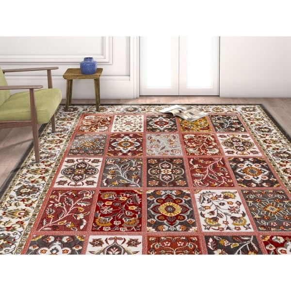 Well Woven Traditional Vintage Tile Work Multi Grey Area Rug - 7'10" x 9'10"